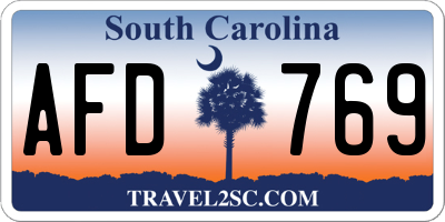 SC license plate AFD769
