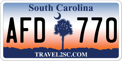 SC license plate AFD770