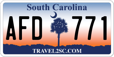 SC license plate AFD771