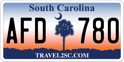 SC license plate AFD780