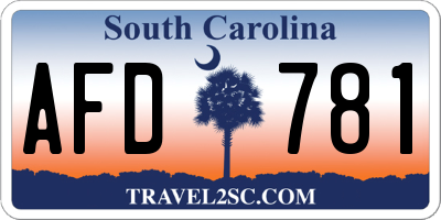 SC license plate AFD781