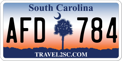 SC license plate AFD784