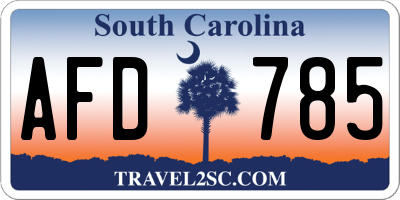 SC license plate AFD785