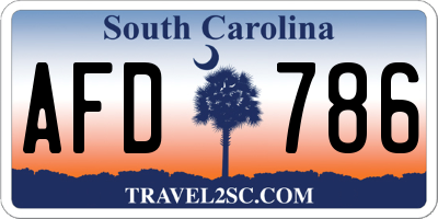 SC license plate AFD786