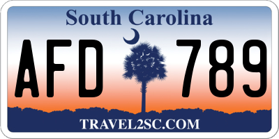 SC license plate AFD789