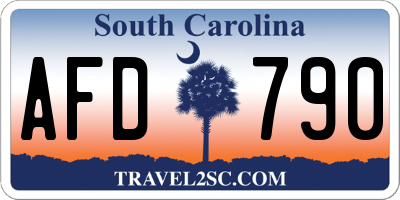 SC license plate AFD790