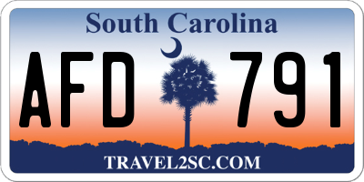 SC license plate AFD791