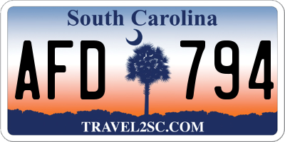 SC license plate AFD794