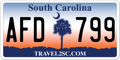 SC license plate AFD799