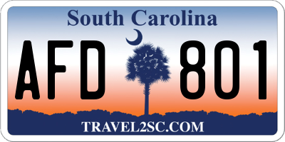 SC license plate AFD801