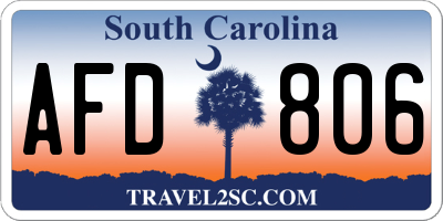 SC license plate AFD806