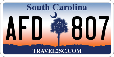 SC license plate AFD807