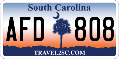 SC license plate AFD808