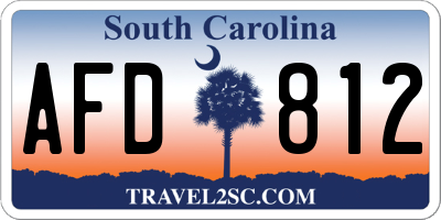 SC license plate AFD812