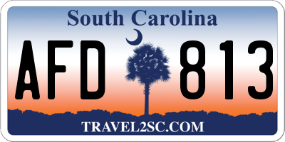 SC license plate AFD813