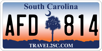 SC license plate AFD814