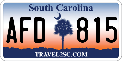 SC license plate AFD815