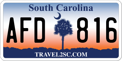 SC license plate AFD816