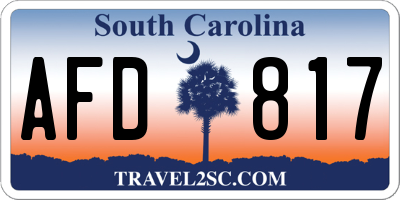 SC license plate AFD817