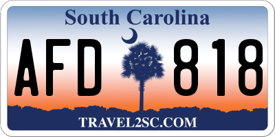 SC license plate AFD818