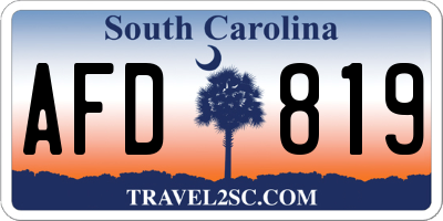 SC license plate AFD819
