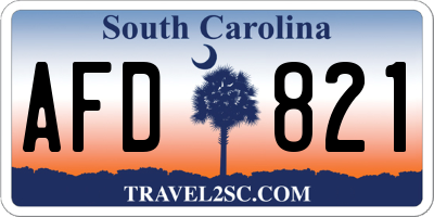 SC license plate AFD821