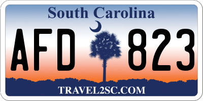 SC license plate AFD823