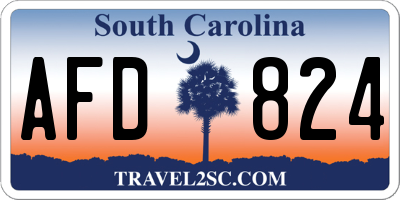 SC license plate AFD824
