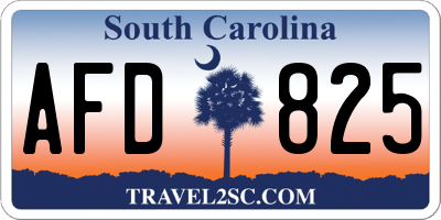 SC license plate AFD825
