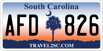 SC license plate AFD826