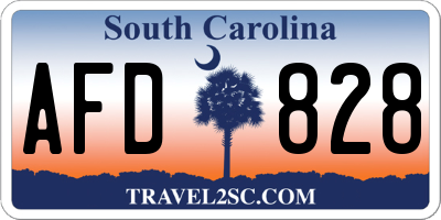 SC license plate AFD828