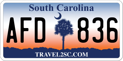 SC license plate AFD836