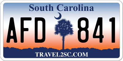 SC license plate AFD841