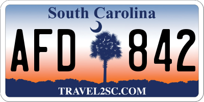 SC license plate AFD842