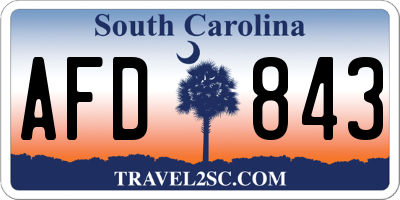 SC license plate AFD843