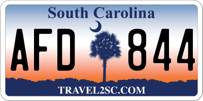 SC license plate AFD844