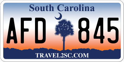 SC license plate AFD845