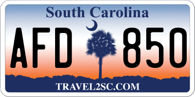 SC license plate AFD850