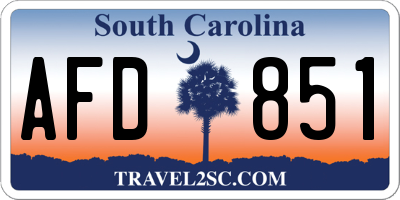 SC license plate AFD851