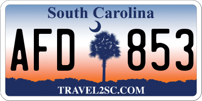 SC license plate AFD853