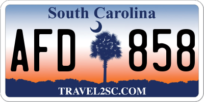 SC license plate AFD858