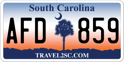 SC license plate AFD859