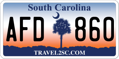 SC license plate AFD860