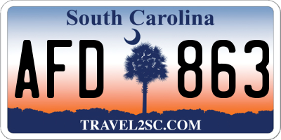 SC license plate AFD863