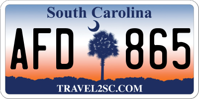 SC license plate AFD865