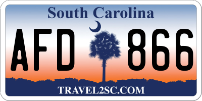 SC license plate AFD866