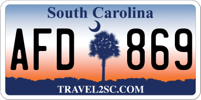 SC license plate AFD869