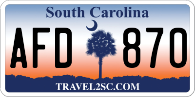 SC license plate AFD870