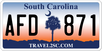 SC license plate AFD871