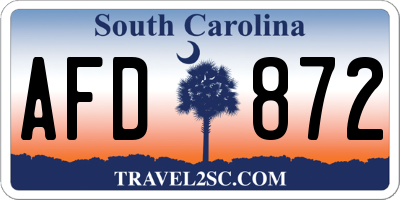 SC license plate AFD872